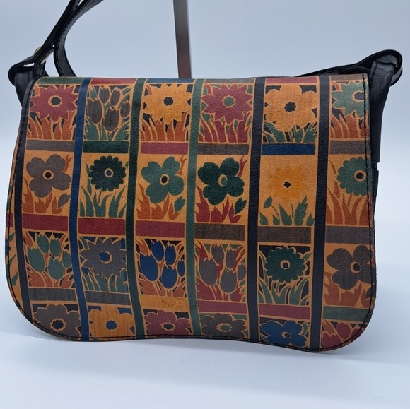 Patricia Nash Leather Venezia Floral Block Crossbody/Shoulder Bag - Picture 3 of 15